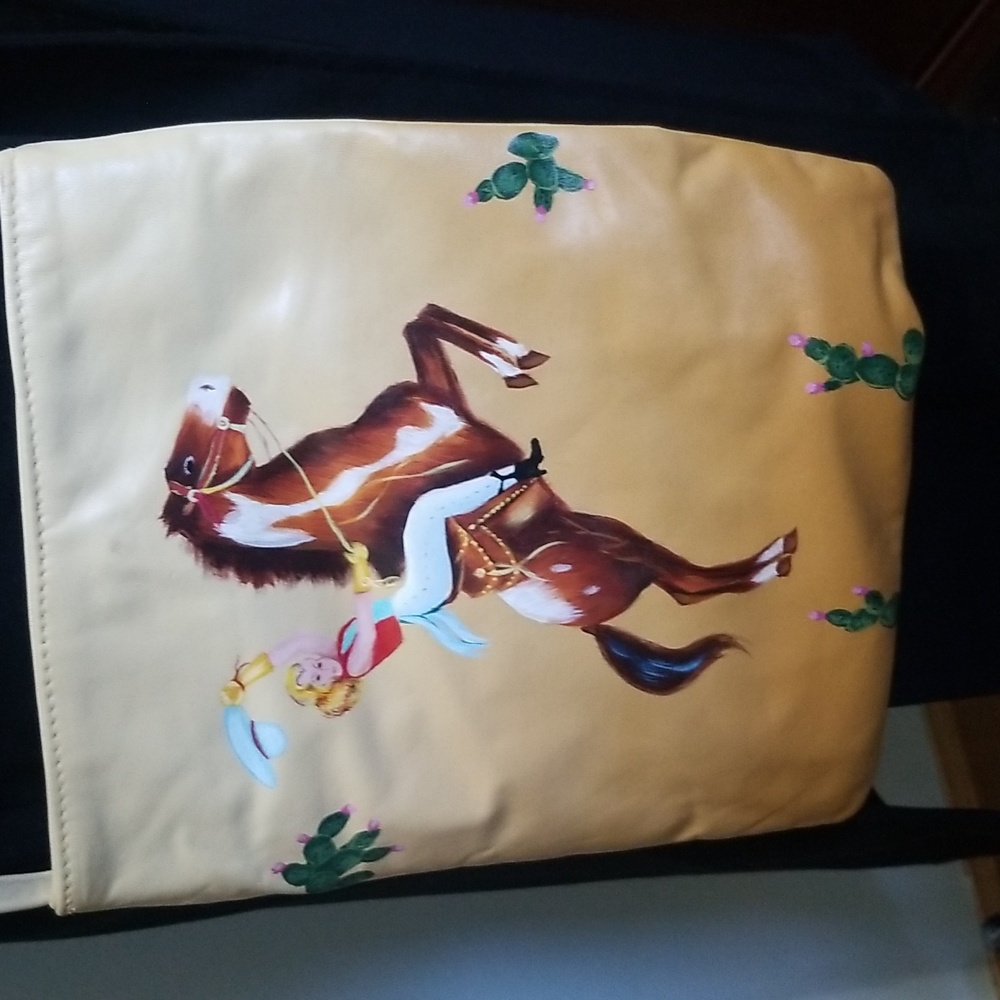 NWT Rearing horse with cowgirl crossbody bag purse